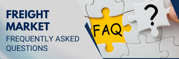 Freight market frequently asked questions graphic with puzzle pieces, illustrating common questions about trucking rates, capacity, and industry trends.